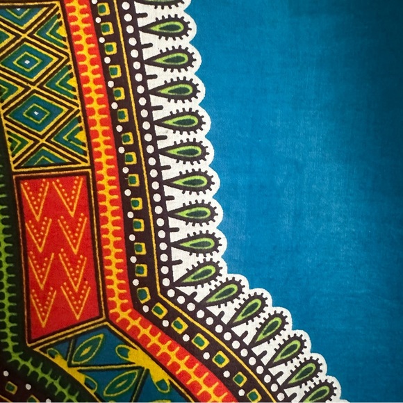 Custom Mena Mode African Hooded Dashiki Shirt – Bright, Slim Fit, Worn Once - Picture 4 of 4